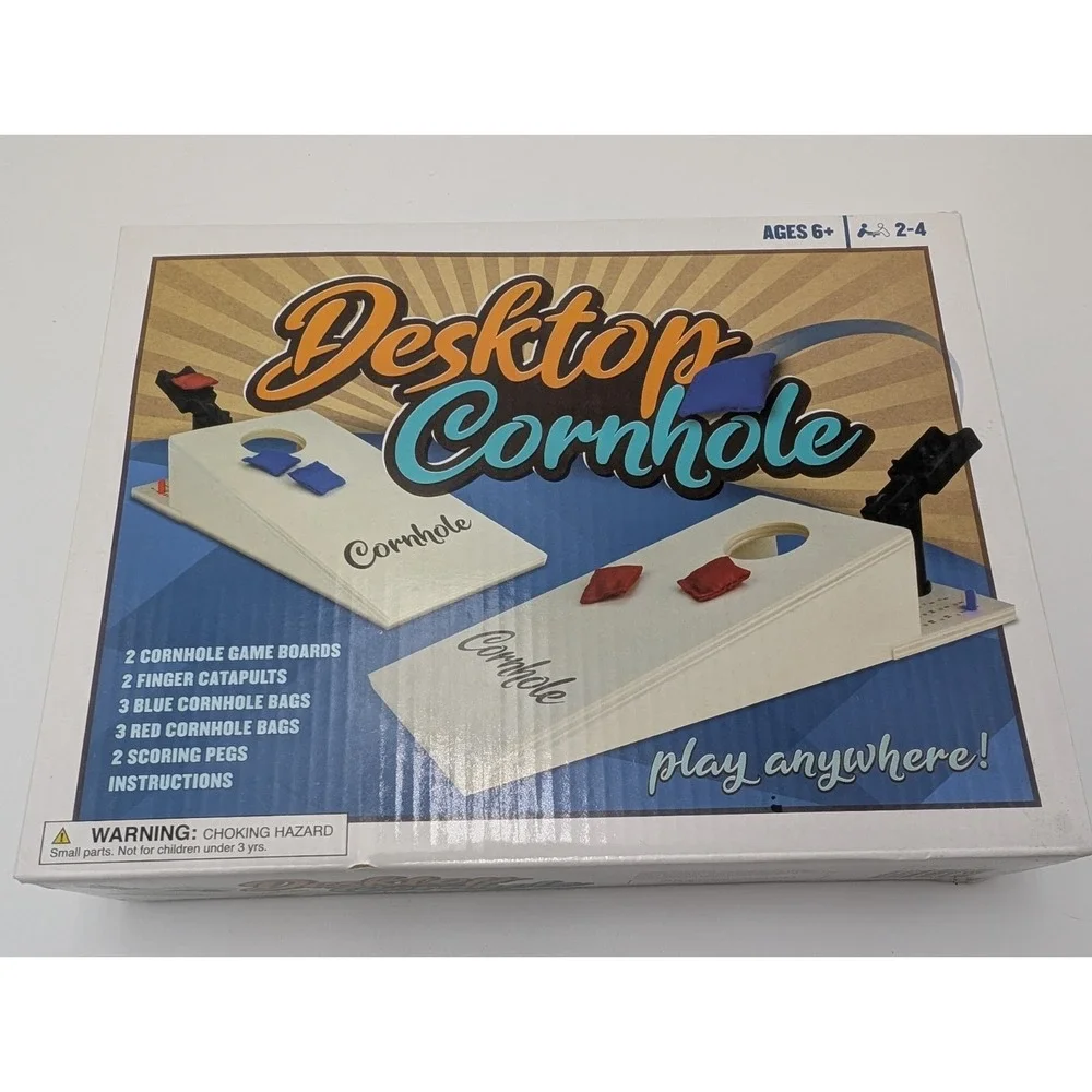 Desktop Cornhole Game Real‎ Wood with Bags Finger Catapult New Sealed